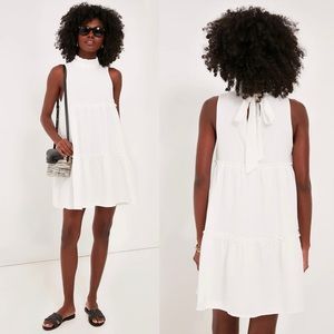 Pomander Place Tuckernuck Tiered Gauze Mini Dress White
